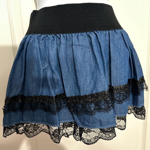 Handmade Jean School Girl Mini Skirt - Picture 1 of 3